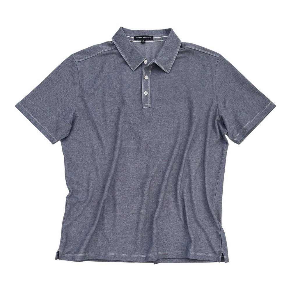 Mens XL Robert‎ Barakett Polo Navy Short Sleeved Shirt